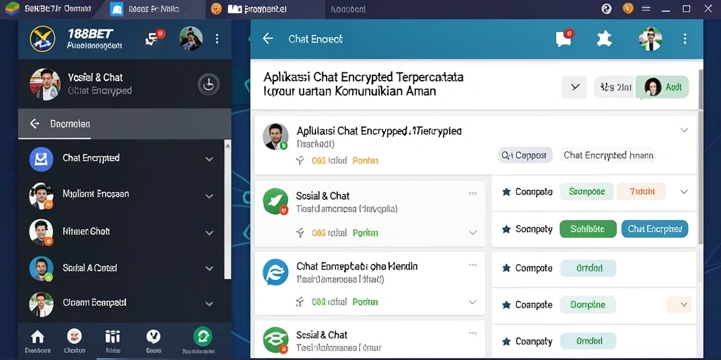 Tampilan antarmuka 188BET yang modern dan praktis untuk chatting aman.