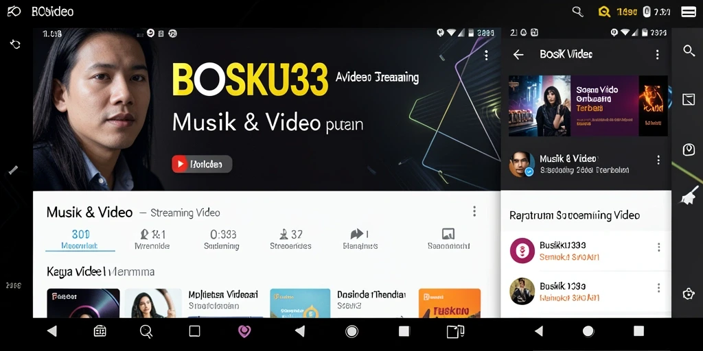 Antarmuka aplikasi BOSKU33 yang user-friendly untuk Streaming Video.