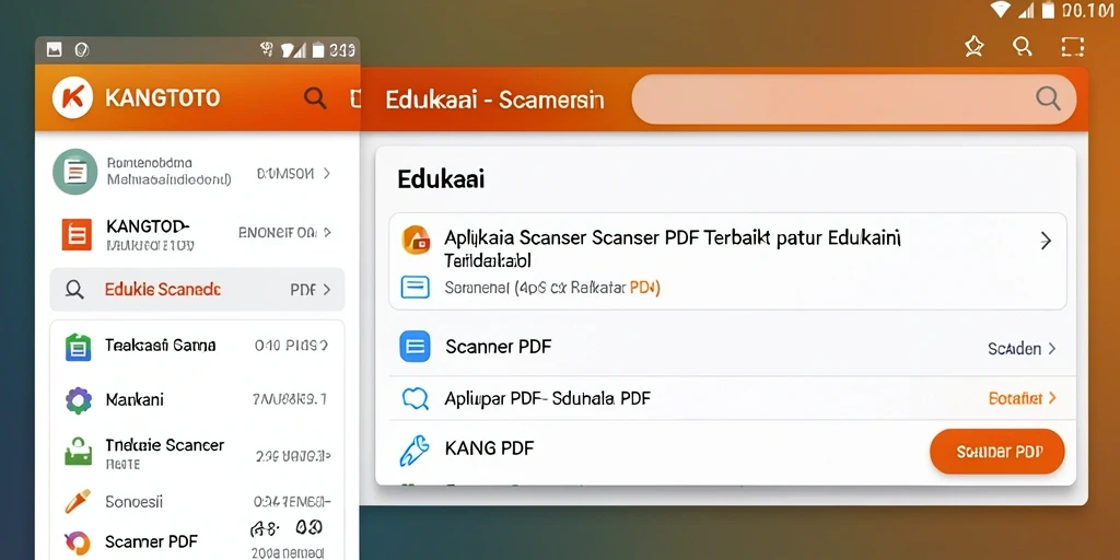 Antarmuka KANGTOTO yang sederhana dan fitur Scanner PDF yang powerful.