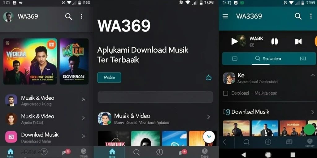 Antarmuka WA369 yang intuitif untuk mengunduh lagu dengan mudah.