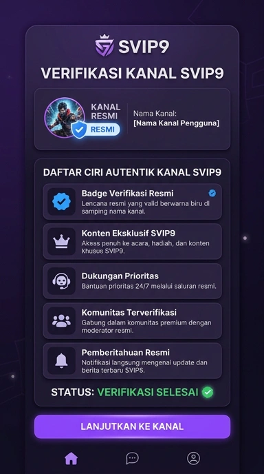 Tampilan kanal resmi svip9